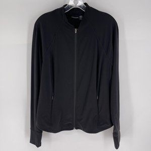Athleta Size XL Black Salutation Full Zip Athletic Jacket
